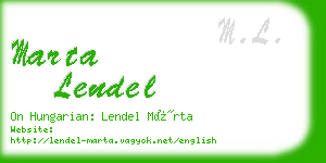 marta lendel business card
